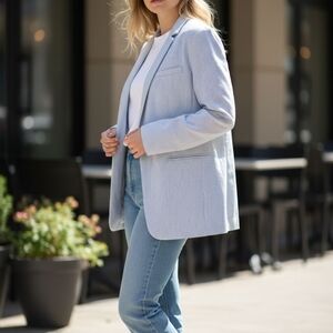 Banana Republic Linen-Cotton Button-Front Blazer Lightweight Chic Layer Size 4